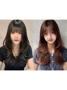 韓国カットに欠かせない顔周りの表現が◎顔周りカットのニュアンスで好印象を演出してくれるスタイルに。