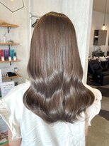 シェル 津山の手店(shel)&nbsp;暗めカラー◎ショコラアッシュ×ブリーチなし秋カラー艶髪ロング