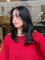 ノラ ヘアーサロン(NORA HAIR SALON) レイヤーカット顔まわりレイヤーハッシュカットグレーブラック