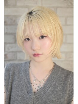 アデプト 綾瀬店(adept)の写真/透明感ブリーチカラーで垢抜けヘアへ【綾瀬ショートボブ特化】
