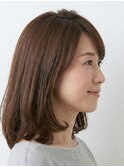 大人の艶ベージュ×ふんわりロブ【白髪・細毛悩みにも対応】
