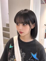 ボックスミコ(Box mico.)&nbsp;【ブリーチ無し】暗髪ぱっつんボブのコンパクトボブ
