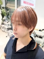 ノラ ウメダ(NORA UMEDA) 韓国ヘア ピンクブラウン×シースルーマッシュ×メンズカット