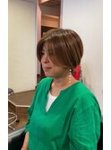 名古屋の美容室actif ミセス  抜け感 丸みショート イメチェン　