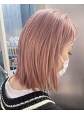 切りっぱなし×ホワイトピンク