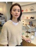 レイヤーボブ+ラベンダーベージュ