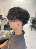 ツイストスパイラルパーマ　波巻きパーマ　メンズパーマ