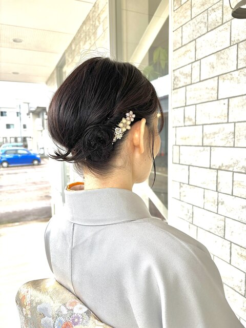 ヘアセット/結婚式/お呼ばれ/二次会/和装/着物/上品/華やか