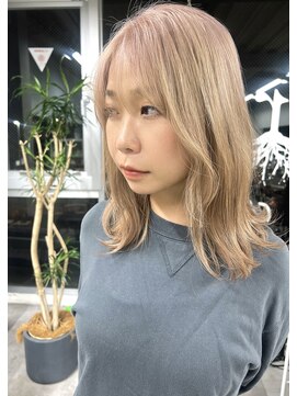 ルーツ ヘア デザイン(roots hair design) 西区新町美容室★roots★ピンクを感じるベージュ
