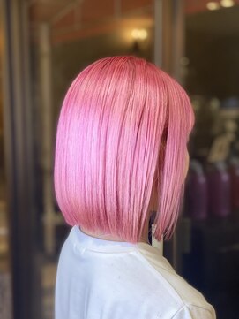アースコアフュールボーテ 佐倉店(EARTH coiffure beaute) ピンク×ボブ