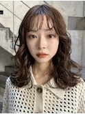 ＋ウェーブミディアム似合わせカットメルティーカラーボブパーマ