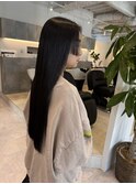 姫カットスーパーロング黒髪ストレート
