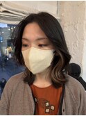 /レイヤー×ベージュイヤリングカラー×
