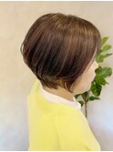 くびれショートボブ/40代/50代/白髪ぼかし