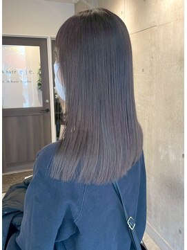 ロッカヘアエジェ(ROCCA hair eje.) 暗めカラーツヤ感アッシュグレージュストレート