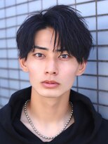 エイド 本店(aid)&nbsp;メンズショートブルーブラックアップバング刈り上げツーブロック