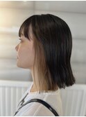 顔まわり明るめナチュラルボブ