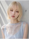 シースルーぱっつん前髪なし前髪ありタッセルカットくびれボブ◎