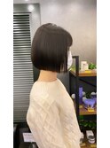 ミニボブ地毛風　縮毛矯正　ストレートパーマ