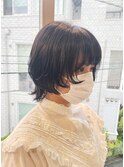 ＊黒髪ショートウルフカット！ミディアムウルフレイヤーカット