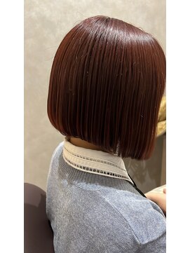 ロウ 町田(ROW) 前下がりボブ/韓国/ピンク/艶髪