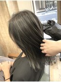 グレーベージュ/レイヤーロング/アッシュカラー【稲毛/稲毛駅】