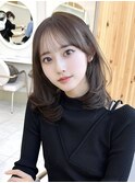 大人可愛いレイヤーカット　ワンカール　ミディアム顔周りカット