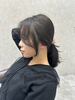 ロンド レア 天神大名店(Lond Le’a)&nbsp;天神大名レイヤーカット顔周り髪質改善ブルーブラック韓国