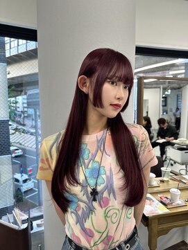 ハピネス 梅田茶屋町店(HAPPINESS) ブリーチなしダブルカラーワインレッド