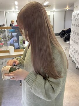 リムレスバイサンク 万代 新潟駅(LIMLESS by cinq) ミルクティーベージュダブルカラーインナーカラーケアブリーチ