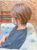 札幌ショート☆ハイライトベージュカラー×くびれショート