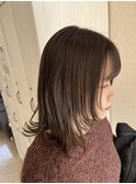 レイヤーカット×マロングレージュ