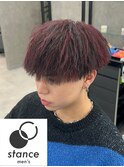 ツイストパーマ×レッドハイライト