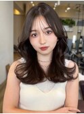 レイヤーミディアム/韓国レイヤー ショコラブラウンオリーブ