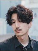 心斎橋フェザーパーマフェザーショートセンターパート20代緩め