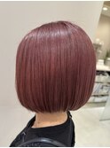 前下がりボブ 切りっぱなしボブショートボブ縮毛矯正美髪