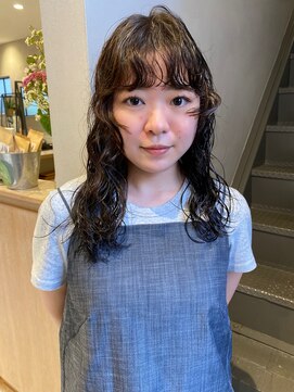 フェンヘアーアイス 中目黒(Fen.hair ici) くせ毛風ウルフパーマ前髪パーマロングパーマアッシュブラウン
