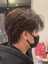 オーシャントーキョー(OCEAN TOKYO)&nbsp;韓国マッシュフェザーパーマニュアンスパーマセンターパート黒髪