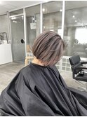大人ショートレイヤー白髪ぼかし脱白髪染め 30代40代50代60代