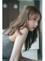 アリー 原宿 表参道(ALLY)&nbsp;レイヤーミディアム×ミルクティーベージュ