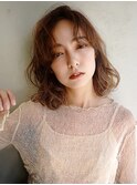 【over hair】 アンティークベージュ×パーマ