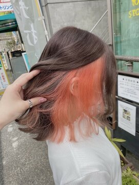 ワンズクロエ 原宿店(ONE's Chloe) インナーカラー/ボブ/カーキグレージュ/大人かわいい[原宿]