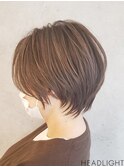 大人くびれショートミニウルフデジタルパーマチェリーブラウン