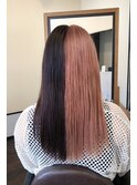 **ピンクベージュハーフカラー**