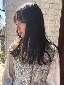 オッジ 西新店(Oggi) レイヤーロング　グレージュカラー　セミロング