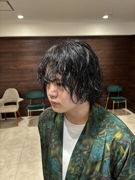 ジャム(Jam) 前上がりメンズボブ×ニュアンス波巻きスパイラル