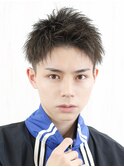 短髪アップバングスパイキー刈り上げメンズショートビジネス