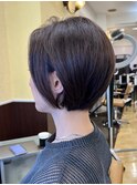 40代50代大人ショートボブ酸性ストレート根元パーマ髪質改善
