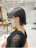 魅力倍増カールセミディシアーカラーダークアッシュショートヘア