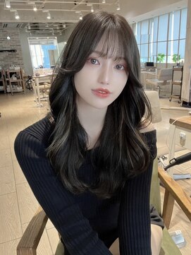 アフロート ディル(AFLOAT D'L) フェミニンロング韓国ヘア2wayバング前髪前髪レイヤーカット